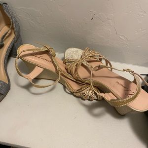 Pink glittery Lorraine wedge